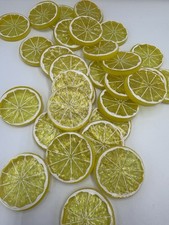 30 Realistic Lemon Slices Plastic Yellow Display Crafts Decor Lot Fruit Citrus
