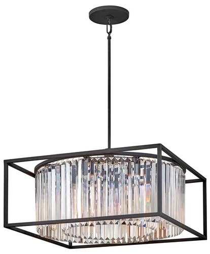 Hinkley Giada 24" Wide Black and Crystal Pendant Chandelier - Picture 2 of 4