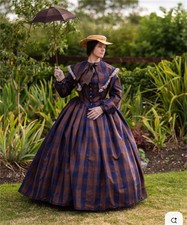 1850s Renaissance Civil War Southern Belle Edwardian Dress Evening Ball Gown