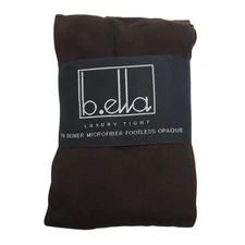 Microfiber Opaque Footless Tights Espresso Tall B.ella Brigida Italy Hosiery NWT