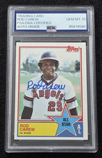1983 ROD CAREW Signed Topps Baseball Card-HOF-TWINS-ANGELS-PSA 10 Auto