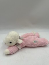 Vintage 11" Eden Pink Lamb Sheep Laying Down Waffle Thermal Terry Plush Stuffed