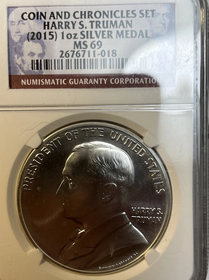 2015 P & D Truman $1 Dollar NGC MS67 & Silver MS69 Medal & Bronze 4 Coin Lot - Image 4 of 4