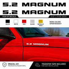 5.2 Magnum Hood Decals Pair Dodge Ram Dakota Durango Hemi Style Mopar 318 V8