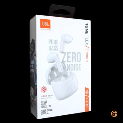 JBL In Ear Headset Kopfhörer Tune Flex Bluetooth Weiß Noise Cancelling Ladecase