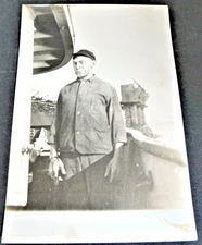 Hard working man- Real Photo Postcard (RPPC)-Stamp Box - AZO (1904-1918). 