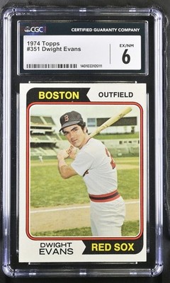 1974 TOPPS DWIGHT EVANS #351 CGC 6