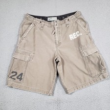 Vintage Y2K Old Navy Cargo Shorts Mens 34W Khaki Tan Rec. 24 Baggy Distressed