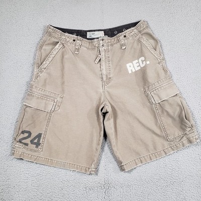 Vintage Y2K Old Navy Cargo Shorts Mens 34W Khaki Tan Rec. 24 Baggy