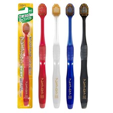Ebisu Premium Care Toothbrush Pack of 3 Red Blue Black Durable Manual Design