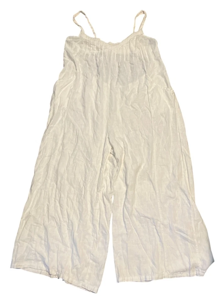 Mono Free People pierna ancha con tiras en lino XL blanco Foto 4 de 4