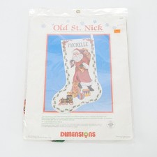 Dimensions Old St Nick Santa Claus Christmas Stocking Cross Stitch Kit 8350 1987