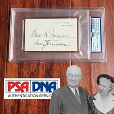 HARRY & BESS TRUMAN * PSA * Autograph White House Card AS PRESIDENT Signed