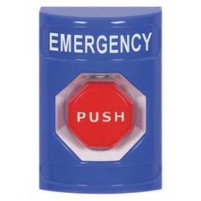Safety Technology International Ss2405em-En Emergency Push Button, Blue, Red