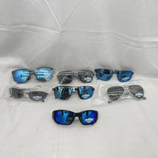 Lot Of 7 Caribbean Sun Mens Polarized & Mirror Plastic & Metal Sunglasses Multi