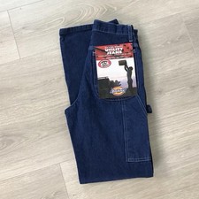 90's Dickies Classic Vintage Dark Blue Denim Utility Jeans Tag 26 Fits 24 XS