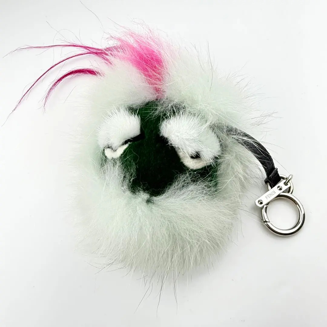Fendi Bag Bugs Monster Keychain Charm Green No Box Preowned JP FS