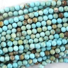 Brown Matrix Cream Blue Turquoise Round Beads 15" Strand 4mm 6mm 8mm 10mm 12mm