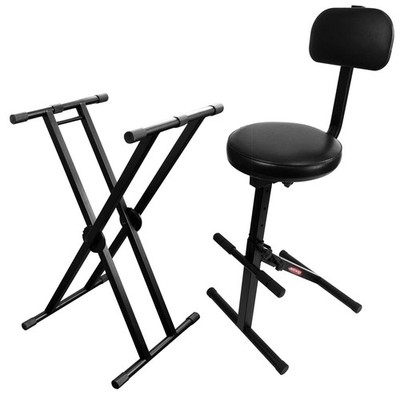 Ultimate Support DJ Drum Keyboard Guitar Performance Chair Throne w X Stand