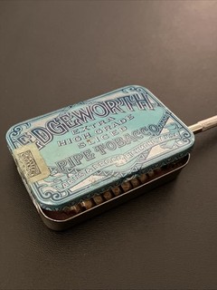 Estate Find Vintage EDGEWORTH Tobacco Tin W/ 3 Rattlesnake Rattles.