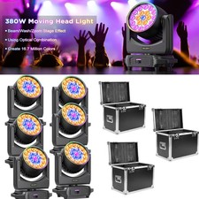 U King 6PCS 380W LED Zoom Moving Head Light RGBW Wash Light Party Bar w/case