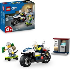 LEGO City Police Motorcycle Chase Set with a Motorbike Toy, 2 Minifigures, Mini-