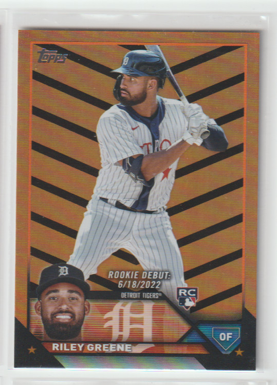 2023 Topps Update Riley Greene RC Orange and Black Foil Rookie #US298 Tigers