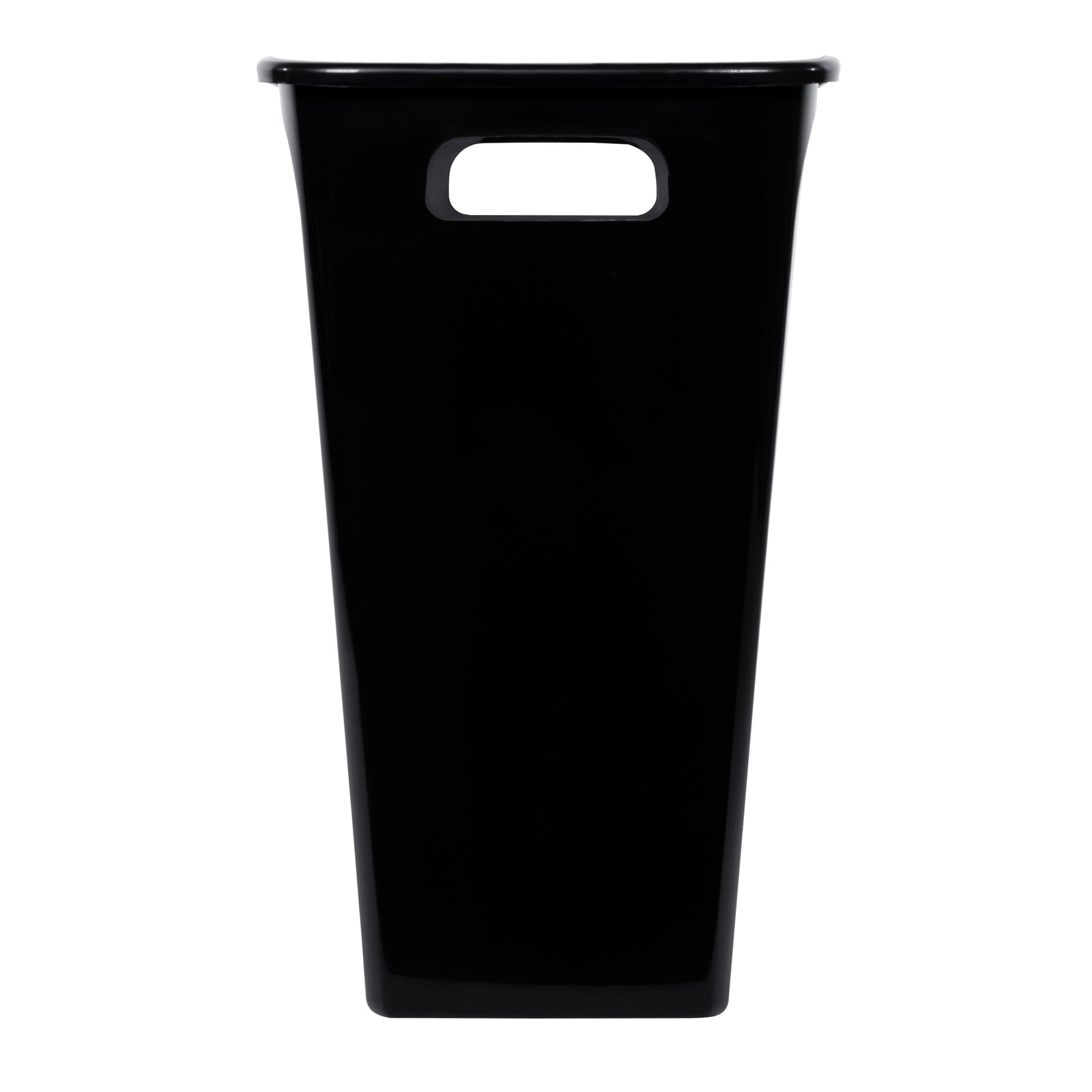 Trash Can, 8.8 Gallon Plastic Open Top Garbage Bucket Bin with No Lid, Black