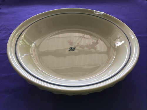 Vintage 1991 Longaberger Keramik Tortenplatte klassisch blau gewebt Traditionen 10" - Bild 4 von 4