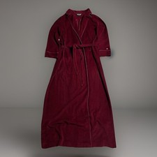 Vintage Pierre Cardin Velour Robe Burgundy Belted Lounge Robe M