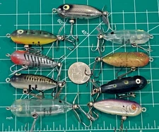 LOT 9 TOPWATER LURES HEDDON TINY TORPEDO BABY BASS CLEAR SURFACE CRANKBAITS PROP