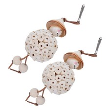 6 pcs Bird Toys for Parakeets | Wood Foraging Toy Hanging Set | Safe Chewing