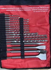 17 pcs SDS Plus Rotary Hammer Drill Chisel Masonry Concrete Bit Set fit BOSCH