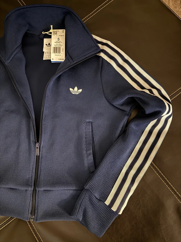 Camiseta deportiva Adidas para mujer Firebird tejida adicolor - Night Indigo, talla S, JY2614 Foto 3 de 4