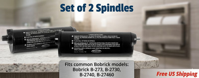 Bobrick 273-103 Toilet Paper Dispenser Replacement Spindle Black 2-Pack