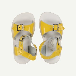 Salt Water Sandals Girls Yellow Leather Open toe Sandals Size UK 7