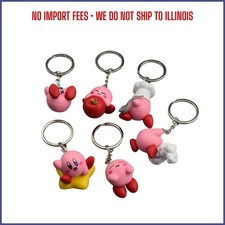 HOT SALE Cute Pink Round Puff Keychain Mini Anime Figure Bag Charm Ornament Gift