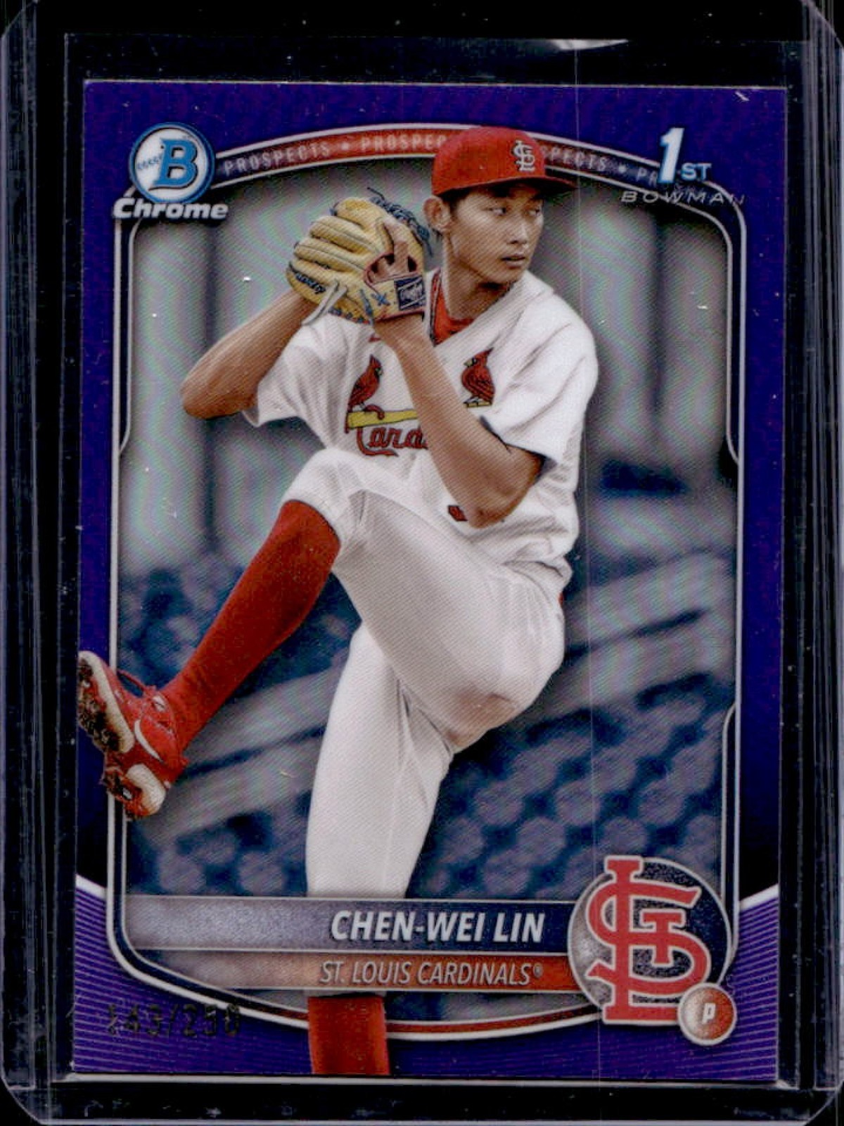 2025 Bowman Chen-Wei Lin Chrome Purple Refractor 1st #/250 Cardinals