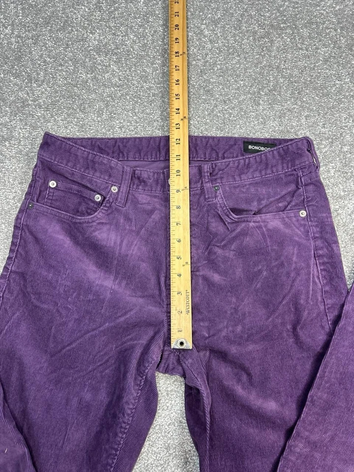 Pantalones de pana Bonobos para hombre 32 púrpura algodón elástico calce ajustado tiro medio recto Foto 4 de 4