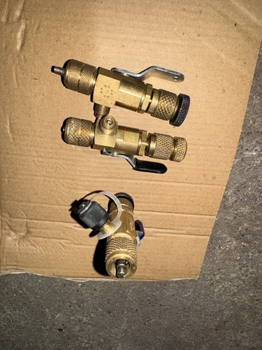 Lot Of 3 Yellow Jacket 18975 1/4" 4-in-1 Vacuum/Charge Valve with Side Port