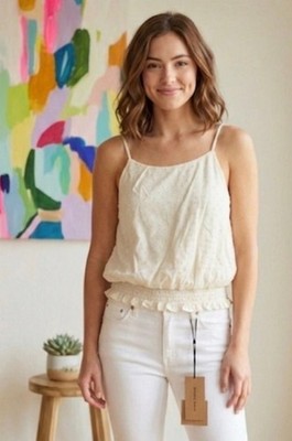 [Just In] Dance & Marvel Cream Blouse and White Pants NWT Size Large