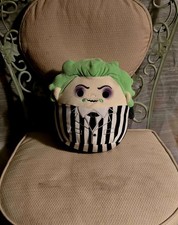 Beetlejuice Squishmallow Plush with Green Hair Black-and-White Striped Suit