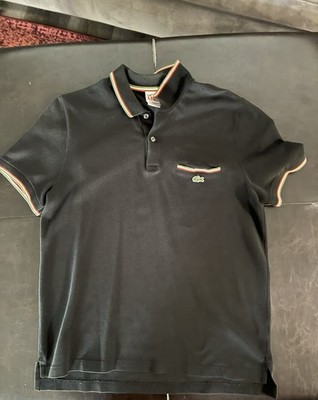 Lacoste LIVE Polo Shirt Men s Size 7 Classic Fit Short Sleeve Cotton  Black