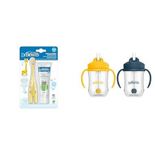 Infant-To-Toddler Training Toothbrush Set Fluoride-Free Baby Toothpaste, Strawbe