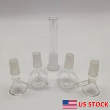 5Pcs/Set 14mm Male Glass Bong Head Piece + 10mm Downstem for Hookah Water Pipe