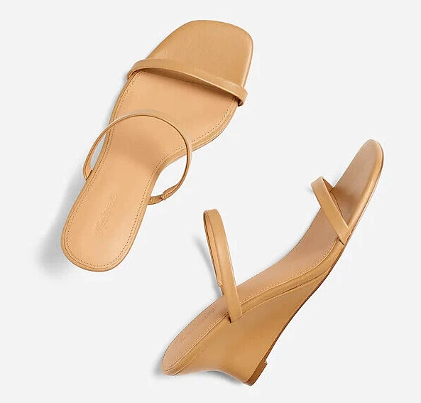 New MADEWELL The Kimmy Wedge Sandal in Amber Brown $128 NR004