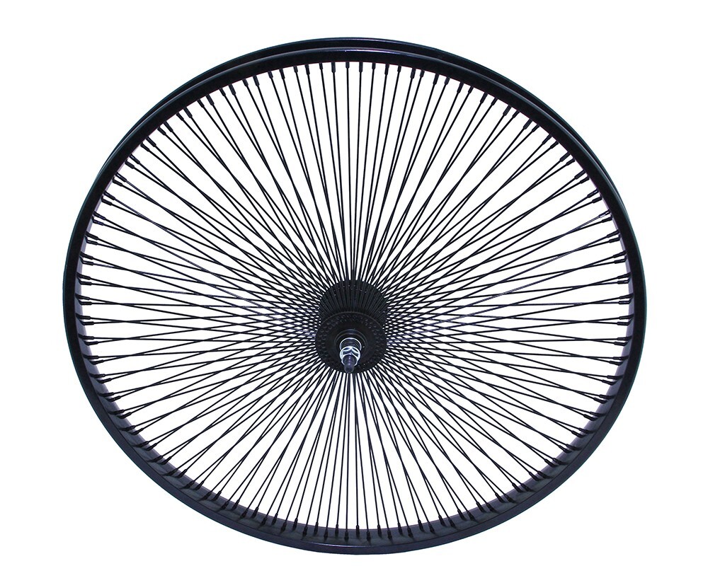 F&R Vintage Lowrider 26" Steel Front Wheel 144 Spoke 14g Black Bicycle Rim