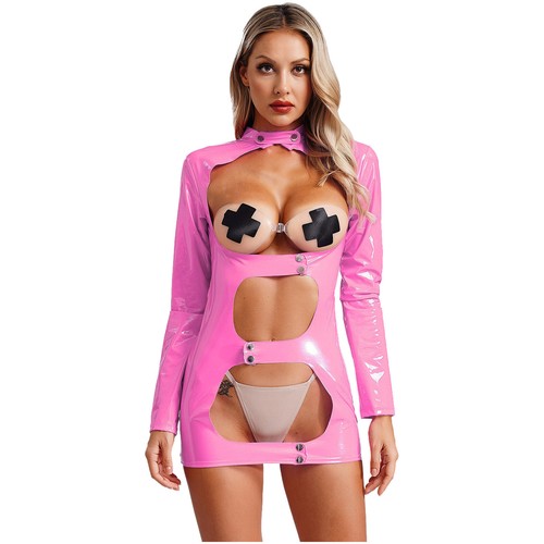 Mini vestido de peluche metálico para mujer Babydoll de una pieza vestido sin espalda ropa de dormir - Imagen 24 de 40