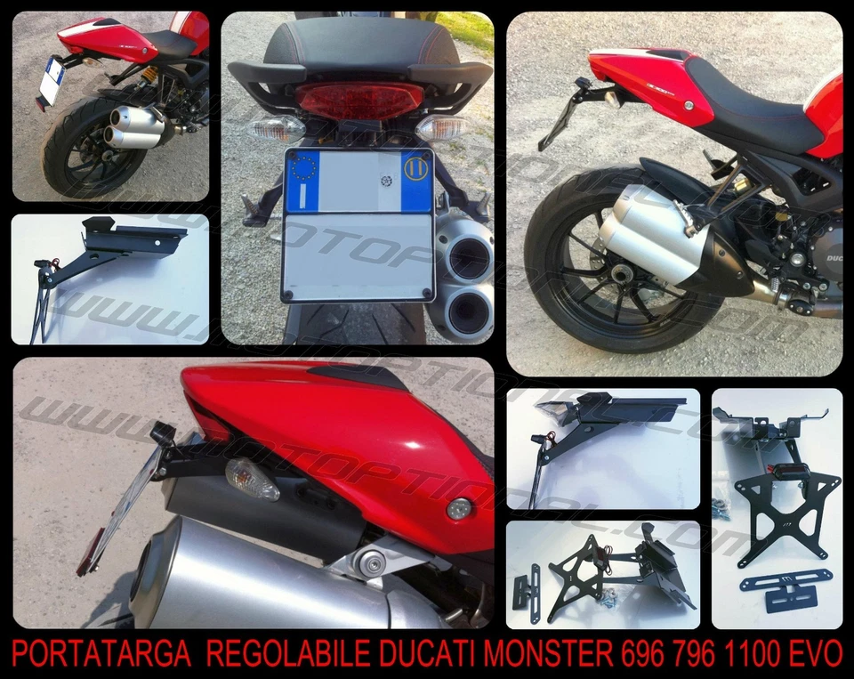 Portatarga Regolabile Ducati Monster 696 796 1100 1100EVO (+LUCE TARGA)