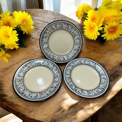 Better Homes and Gardens RENES Salad Plate Set Blue Scroll